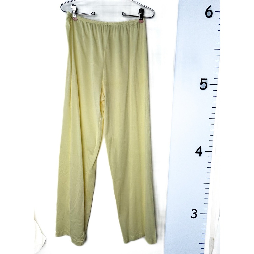 Vanity Fair Yellow Nylon Pajama Pants Medium Pastel Cozy Knit